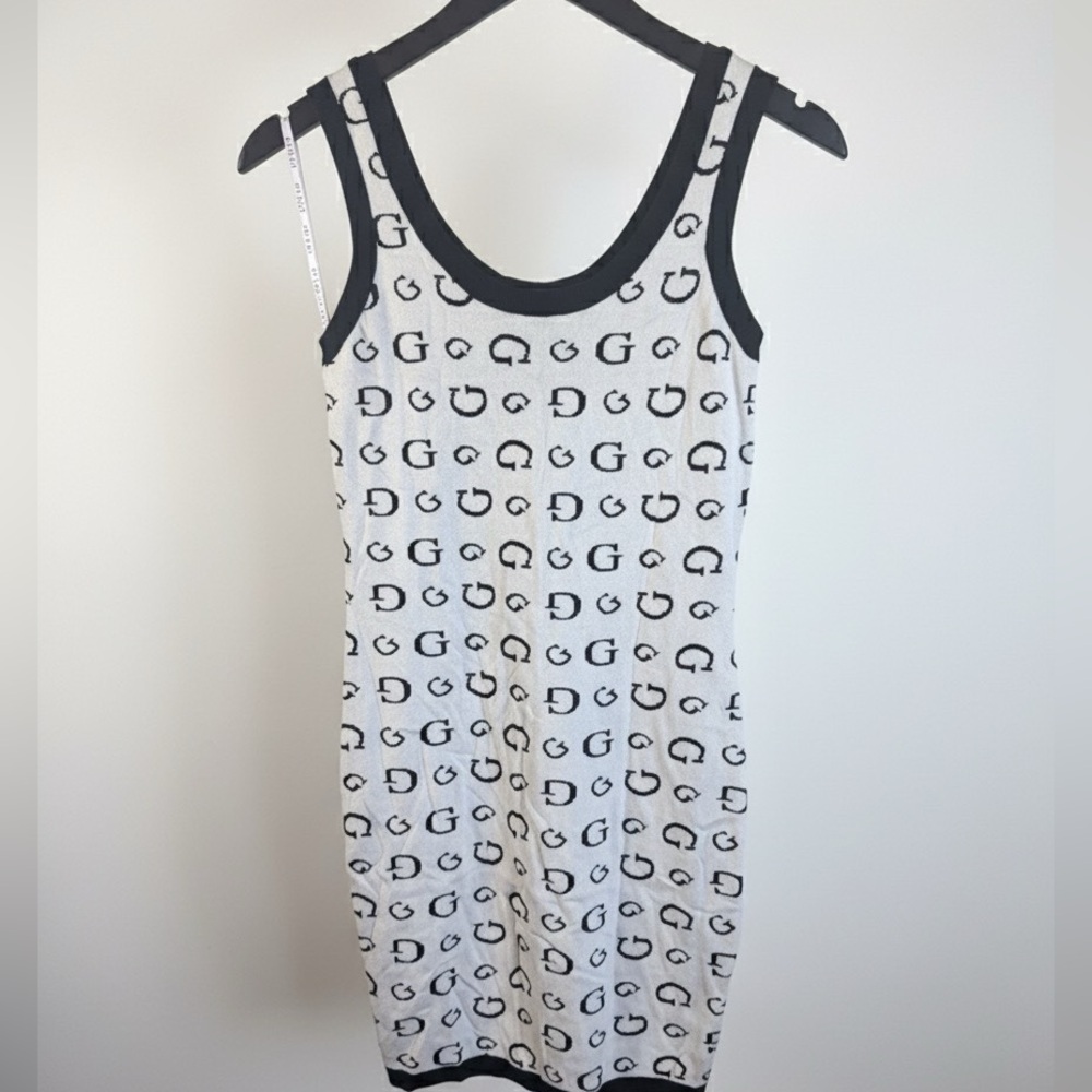 Guess Monochrome Logo Pattern Dress